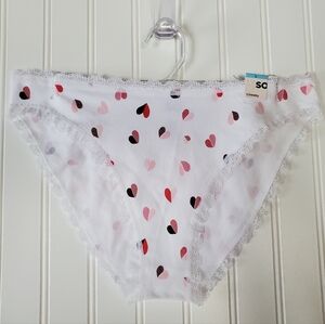 SO Panties Heart Print Sz L NWT